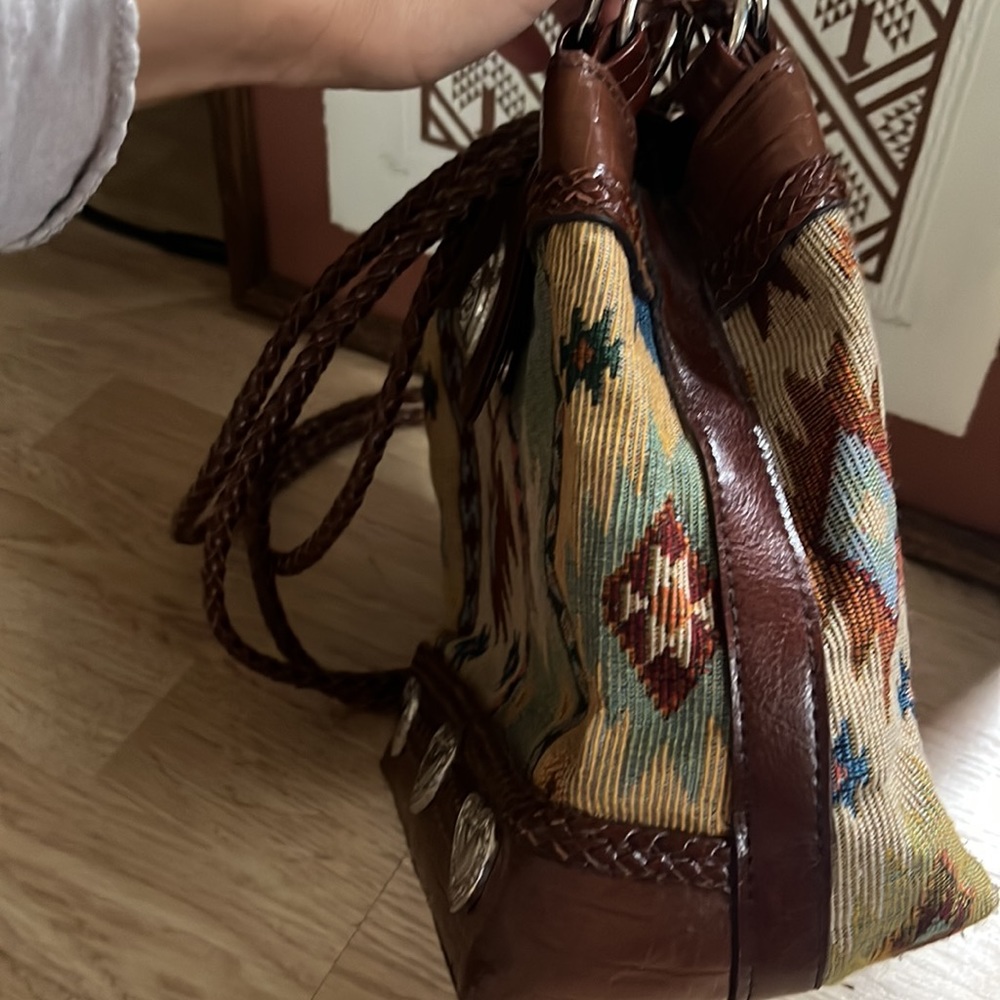 Texas Leather Manufacturing Aztec Pattern Purse - image 4